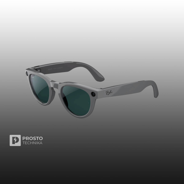 Ray-Ban Headliner (Gen 2) Глянцевый Серый с Прозрачно-Изумрудными Линзами